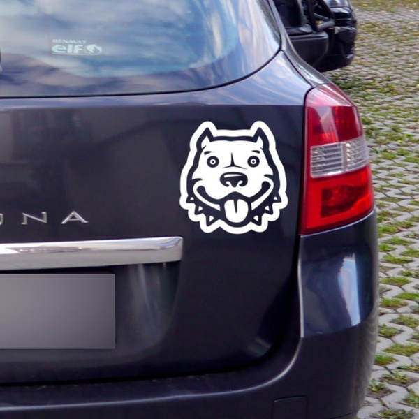 Pit Bull Terrier Psiakrew dog car sticker for dark car bodies