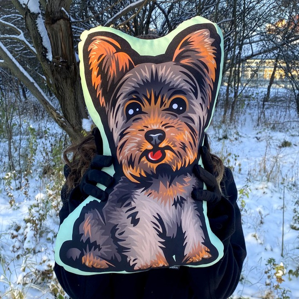 Kissen Hund Yorkshire Terrier Psiakrew Geschenk Kuscheltier für ein Kind Psiakrew