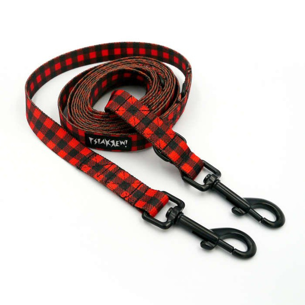 Long Dog Leash Lumberjack width 2 cm (0.78")  wide, black snap hook 7 cm