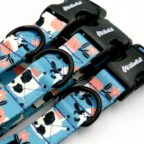 Dog Collar Psiakrew Spotted Cow 2.5 cm wide, black extras