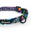 Obroża dla psa regulowana klamra zatrzaskowa Crazy Leopard Psiakrew 2,5 cm czarne okucia
