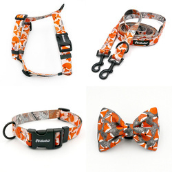 ACCESSORY KIT. Medium dog. Foxy Lady Psiakrew Series; Collar, Harness, Leash, Bow tie