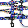 Dog Leash Magic Jungle width 2.5 cm, 1" wide, big black snap hook 8 cm