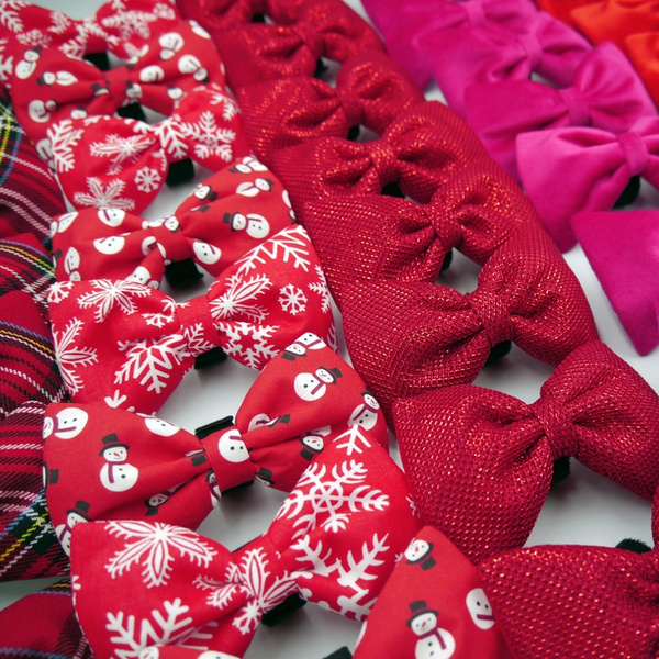 Red disco party bow tie for a dog; carnival New Year's Eve decorative bow Psiakrew