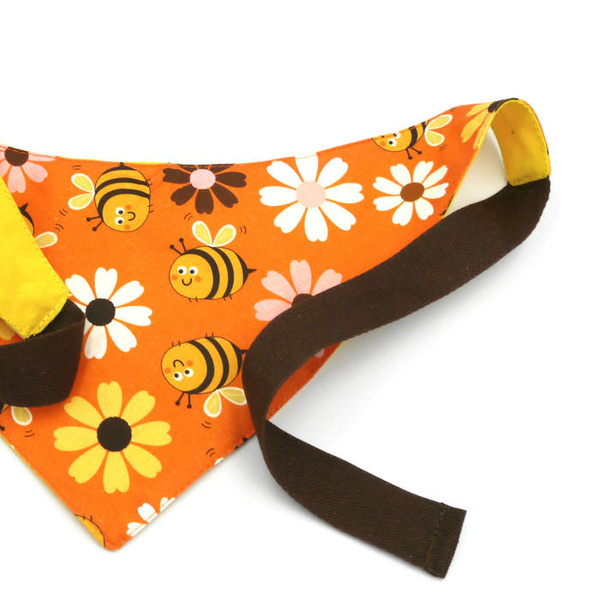 Dog Bandana Busy Bees handkerchief style to tie around your pet’s neck