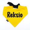 Bandana with the name of the Dog Psiakrew, personalized tied handkerchief, yellow bandana scarf