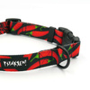 Dog Collar Psiakrew Red Hot Chili 2.5 cm, 1"  wide, black extras