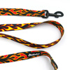 Smycz spacerowa miejska dla Psa Dog On Fire, szerokość 2,5 cm, duży czarny karabińczyk 8cm