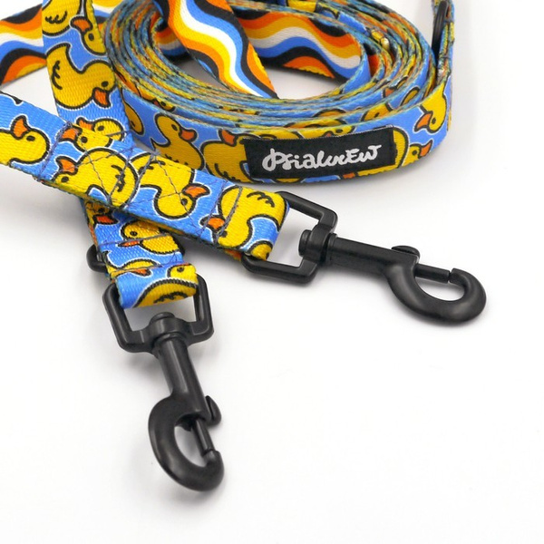 Hundeleine Ducky Duck Psiakrew Breite 2 cm breit, schwarzer Karabinerhaken 6 cm