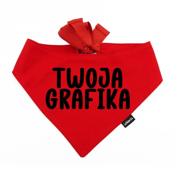 Czerwona Personalizowana Bandana dla psa, Twoje Logo Grafika, wiązana chusteczka, apaszka Psiakrew