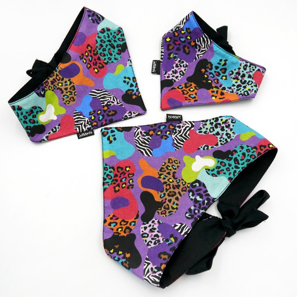 Premium Hundehalstuch Crazy Leopard-Taschentuch zum Binden um den Hals Ihres Haustieres