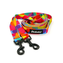 Long Dog Leash Kaleidoscope Psiakrew width 2 cm (0.78"), black snap hook 6 cm