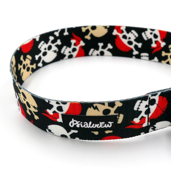 Half-choke collar Pirates, 4 cm wide, medium and big dogs, black extras