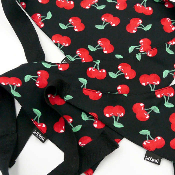 Dog Bandana Cherries handkerchief style to tie around your pet’s neck