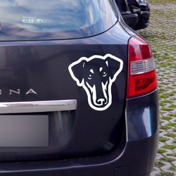 Doberman Psiakrew dog car sticker for dark car bodies