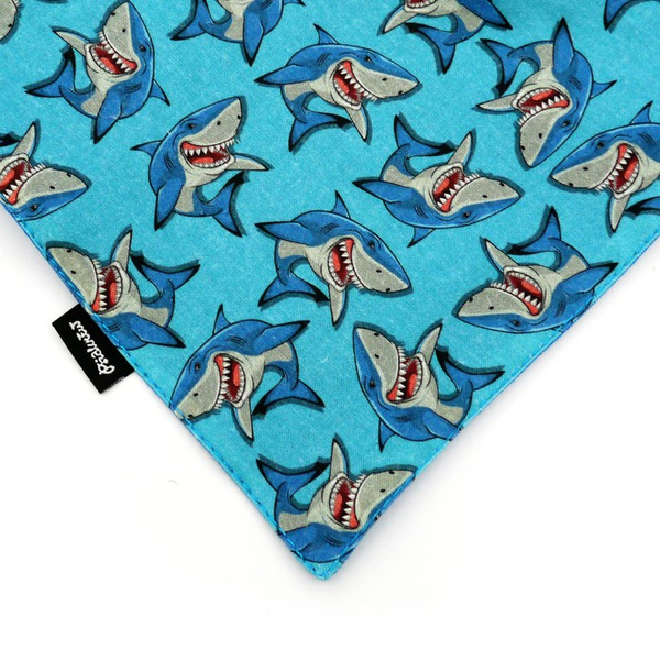 Premium Dog Bandana Sharks handkerchief style to tie around your pet’s neck