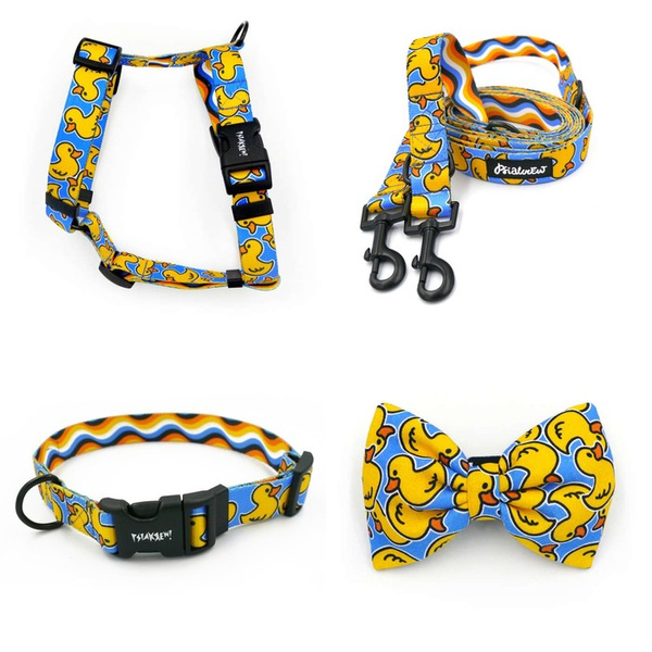 ACCESSORY KIT. Medium dog. Ducky Duck Psiakrew Series; Collar, Harness, Leash, Bow Tie