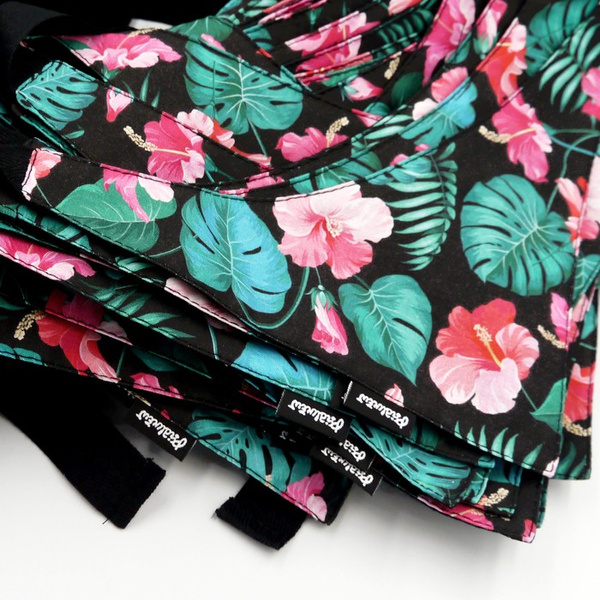 Tropical Monstera Psiakrew Bandana, gebundenes Taschentuch, Baumwollschal