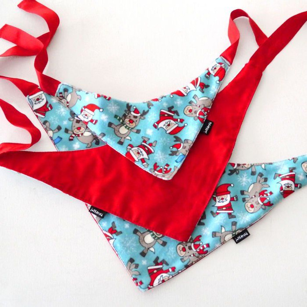 Bandamka świąteczna dla psa Premium, wiązana chusteczka, apaszka Mikołaj b-boy