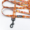 Long Dog Leash Cinnamon Gingerbread Psiakrew width 2 cm (0.78"),  black snap hook 7 cm (3,15")