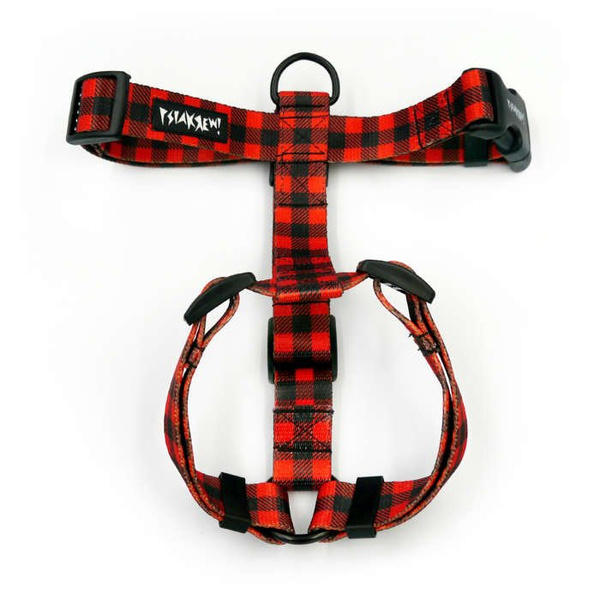 Hundegeschirr, Lumberjack Psiakrew, mittlere und größere Hunde, 2,5 cm Gurtband, schwarze Beschläge