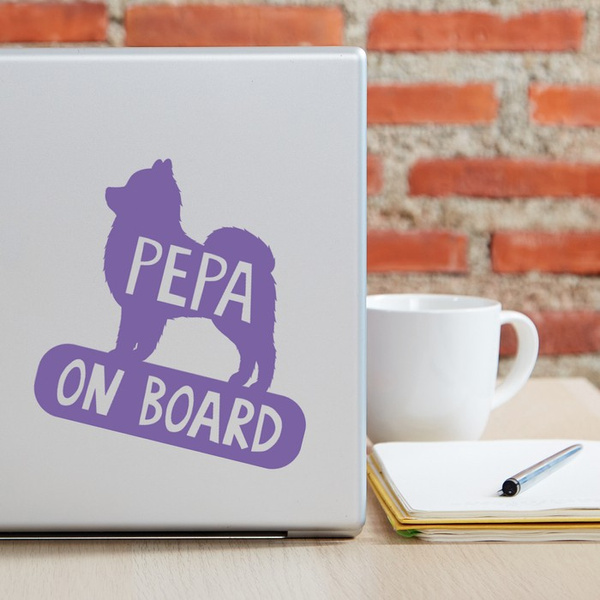 Car sticker with the name of the Pomeranian Dog On Board Psiakrew