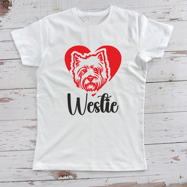 Personalizowana Koszulka damska z Psem rasy West Highland White Terrier Psiakrew