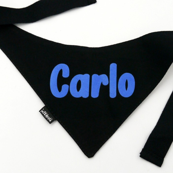 Bandana with the name of the Dog Psiakrew, personalized tied handkerchief, black bandana scarf