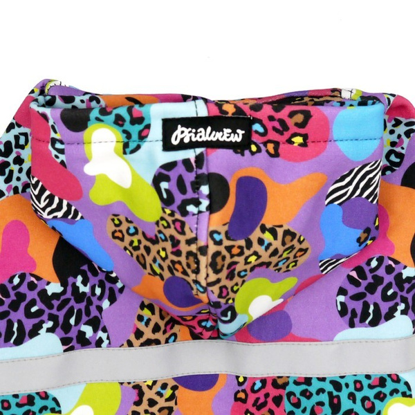 Bluza dla Psa z kapturem Crazy Leopard, odblaskowy element