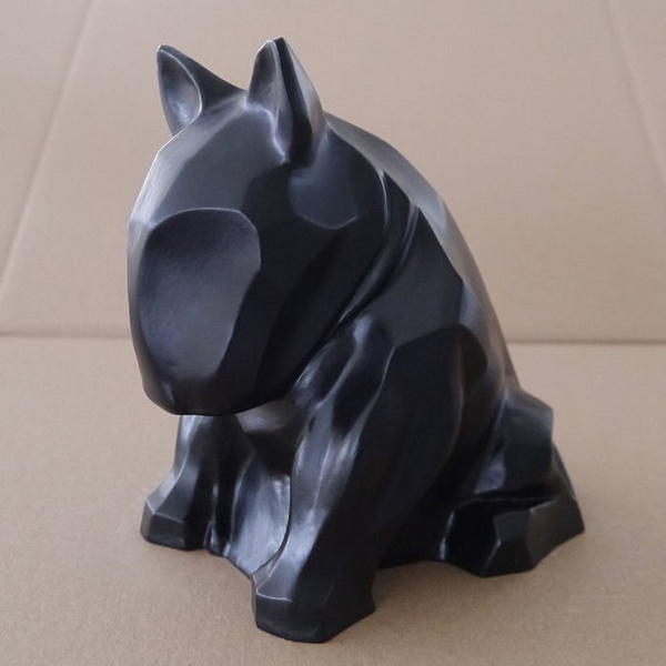 Schwarze Bullterrier-Hundeskulptur