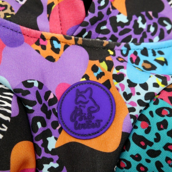 Bluza dla Psa z kapturem Crazy Leopard, odblaskowy element