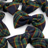 Świąteczna Kokarda muszka mucha ozdoba dla psa Tartan, krata zielono-granatowa