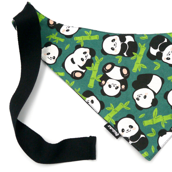 Dog Bandana Bamboo Panda Psiakrew handkerchief style to tie around your pet’s neck