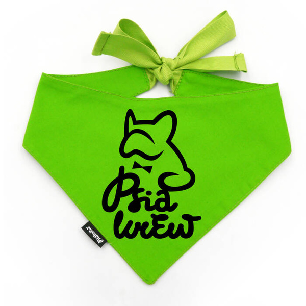 Grün personalisiertes Hundehalstuch, Ihre Logo-Grafik, gebundenes Taschentuch, Schal Psiakrew