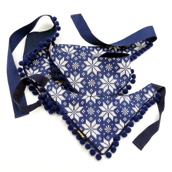 Psiakrew dog bandana, tied handkerchief, Christmas motifs Warm Sweater, pompoms