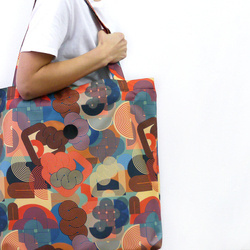 Large Shoulder Bag Geo Snake Psiakrew, voluminous colorful bag