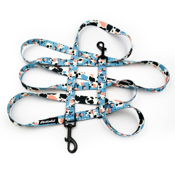 Long Dog Leash Spotted Cow width 2 cm (0.78") wide, , black snap hook