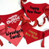 Rotes Bandana mit schwarze Aufschrift „Wesołych Świąt“ Psiakrew