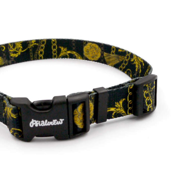 Dog Collar Psiakrew Donatella, 2 cm 0.78" wide, for smaller dogs black extras