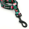 City leash for Dog Tropical Monstera, width 2 cm, black carabiner 7 cm
