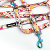 Long Dog Leash Hot Sweetness width 2 cm (0.78")  wide, Holo  petrol effect snap hook 7 cm