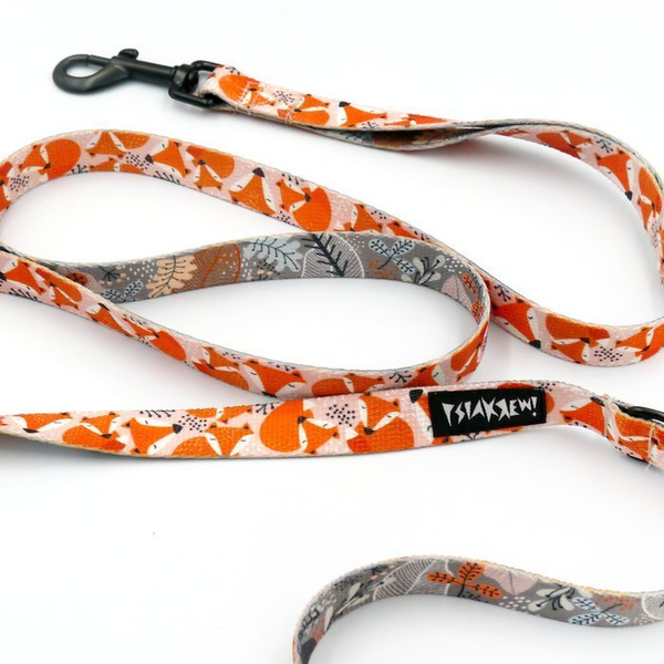 Smycz miejska dla małego Psa Foxy Lady, szerokość 2 cm, czarny karabińczyk 7cm