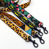 Dog Leash Wild Animals, 2 cm wide, black small snap hook 4 cm