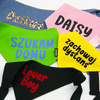 Bandana with the name of the Dog Psiakrew, personalized tied handkerchief, green bandana scarf