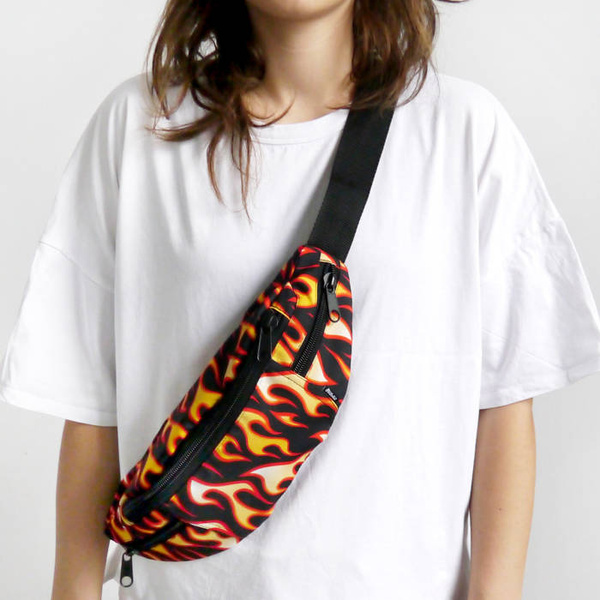 Fanny Pack Hip Bag, Bum Bag Dog on Fire Psiakrew
