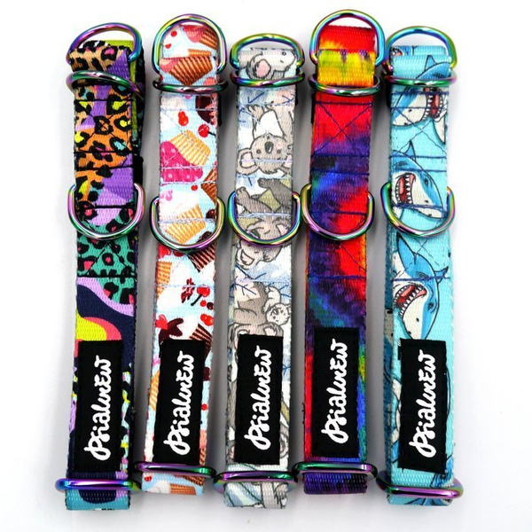 Obroża półzaciskowa Crazy Leopard szeroka na 2 cm, dla małych psów, Holo dodatki