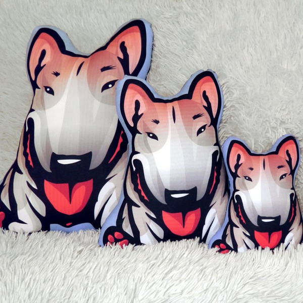 Decorative Dog Pillow Cushion Bull Terrier fawn cuddly mascot