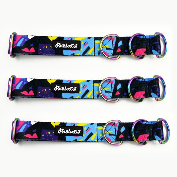 Half-choke collar Terrazzo, 3 cm wide, medium and big dogs, holo extras