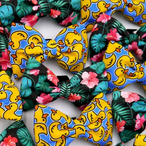 Dog Bow Tie Tropical Monstera, Pet Bow Tie, Bowtie, Collar Attachment