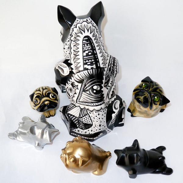 Sculpture Pug Mops Carlin My Golden Sweetness